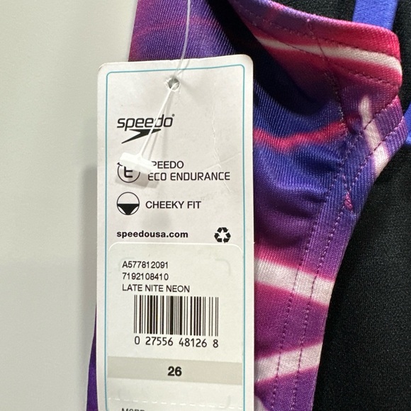 Speedo Late Night Neon Endurance Cheeky Fit-Size 26-New With Tags - Picture 7 of 7